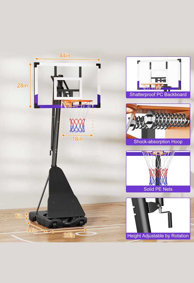 Quickly-Height-Adjustable Basketball Hoop System - Image 1